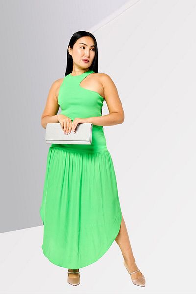 Stella McCartney Women Solid Cut-Out Maxi Dress, Green
