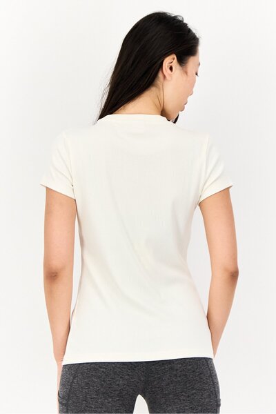 Puma Women Sportswear Fit Short Sleeve Outdoor Top, Off White