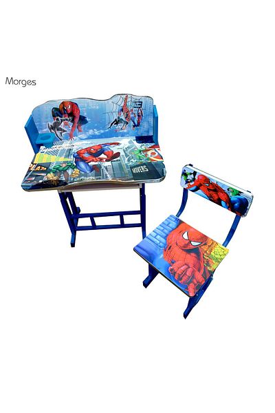 rexa Kids Cartoon Printed Study Table and Chair for Boys and Girls