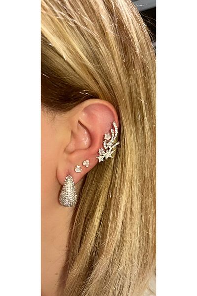 Store Diva Charm Silver Ivy Cartilage Earring