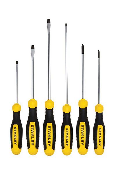 Stanley 6-Piece Round Ergonomic Design Plastic and Steel Screwdriver Set