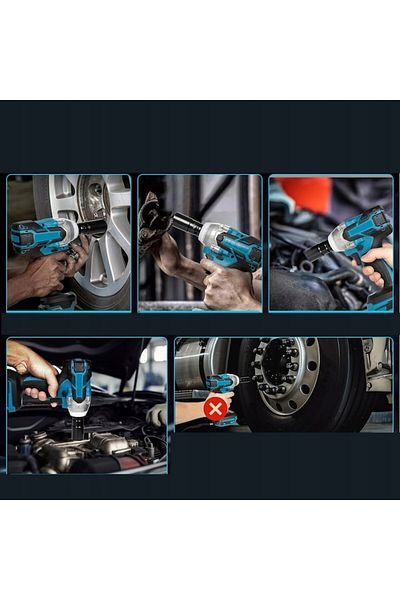 GENERAL Cordless impact wrench, 520 N.m, ergonomic handle, LED light, set with 2 batteries and accessories