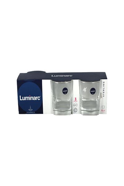 Luminarc 3-Piece Premium Quality Sterling Glass Tumblers Clear 300ml