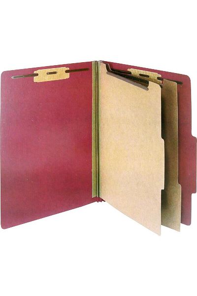 Roco A4 Classification Folder with 2" Prong Divider & 1" Twin Prong Dividers - Red