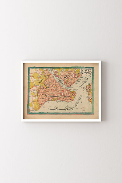 epiqart خريطة اسطنبول 1909 - إطار أبيض