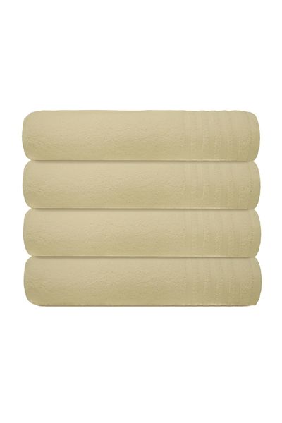 Trident : 4Piece 100 Cotton Smart Twist Bath Towel Set White 70x130cm