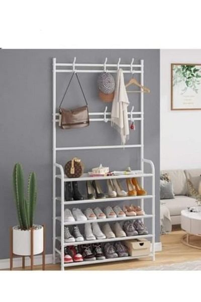 Generic 5-Tier Stainless Steel Coat And Shoes Rack For Home