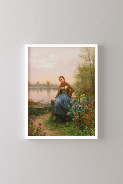 epiqart On the Bank of the River - White Frame