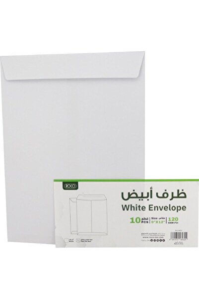 Roco مظاريف ورقية بيضاء - إغلاق بالتقشير والختم، 9 × 12 بوصة