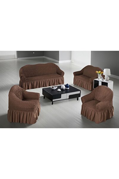 rexa غطاء لايكرا 4 قطع 2 كرسي و 2 كنبة بيج