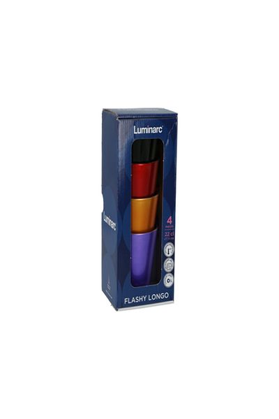 Luminarc 4-Piece Flashy Longo Cup Set Multicolor