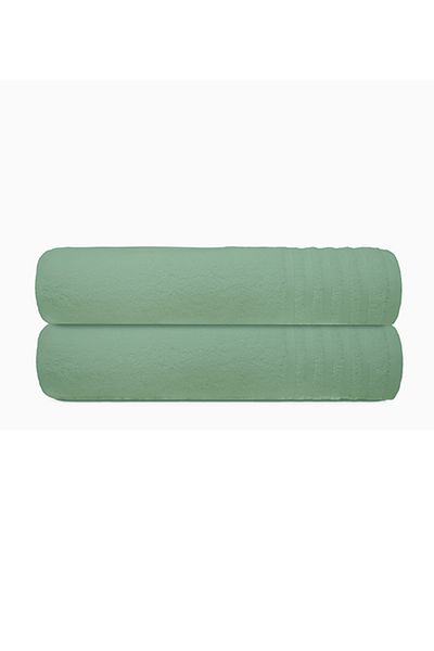 Trident : 2Piece 100 Cotton Smart Twist Large Bath Towel Set White 70x130cm