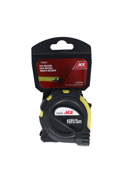 ACE Tape Measure Black and Yellow 3/4inch x 16ft