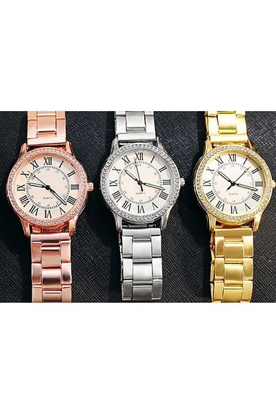 OEM Elegant gold women's watch - stainless steel bracelet, diamond dial, luxury style