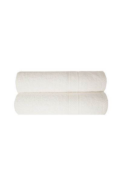 Trident 2Piece 100 Cotton 500 GSM Plush Towel Set White 70x140cm