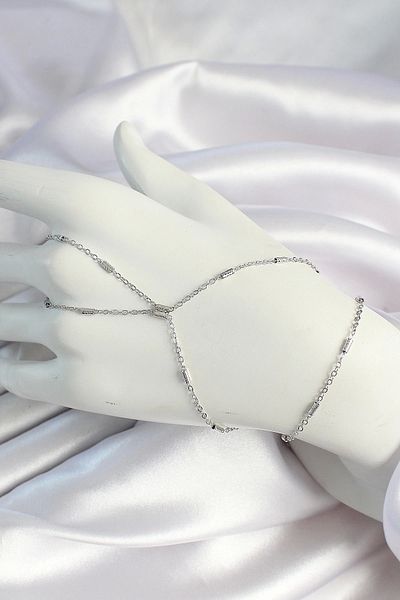 NEZADE STORE Brass Silver Color Piece Chain Shahmeran
