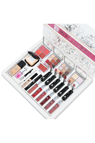 roseberry بوكس مكياج روز بيري متكامل احترافي يحتوي كريم أساس، كونسيلر، ظلال عيون، أحمر خدود، أحمر شفاه وكحل
