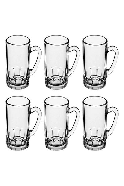 Luminarc 6-Piece Premium Quality Tempered Glass Boreal Tea Mug Set Clear 90ml
