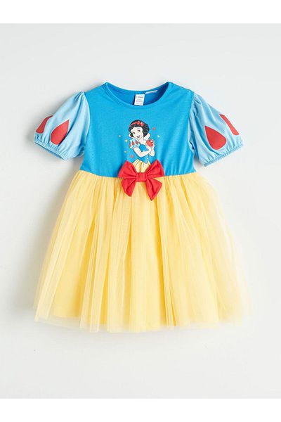LC Waikiki LCW Παιδικό φόρεμα με λαιμόκοψη βαμβακερό Princess για κορίτσια