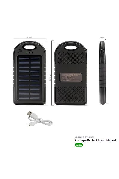 Generic Încărcător solar extern APF® 12800mAh pentru telefon, tabletă, dispozitiv inteligent