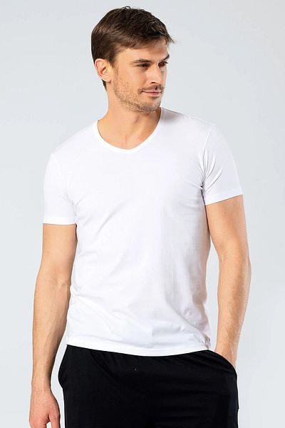 Cacharel Short Sleeve, Men's T-Shirt, V-Neck Cotton & Lycra