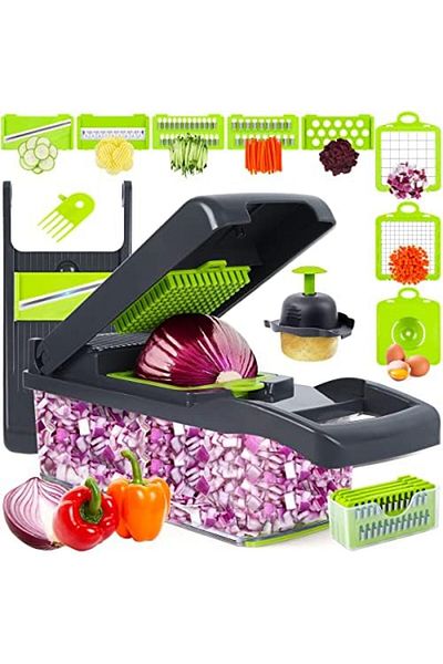 Generic AWH Vegetable Chopper, Onion Chopper, Mandolin Slicer, Pro 10 in 1 Multifunctional Food Chopper and