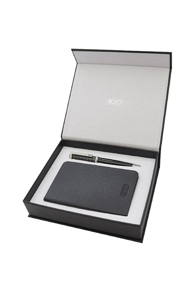 Roco Business Gift Set – 0.7 mm Ballpoint Pen with Blue Ink + Memo Book