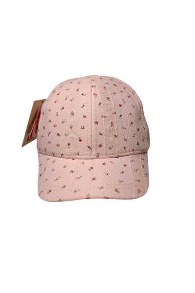 Kitti Spteks Kitti 1-3 Years Old Girl's Pink Color Crispy Flower Patterned Summer Hat