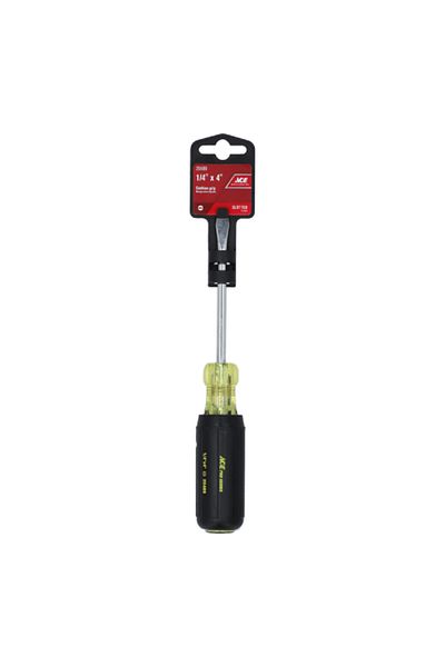 ACE Cushion Grip Slotted Screwdriver Multicolor 1/4 x 4inch