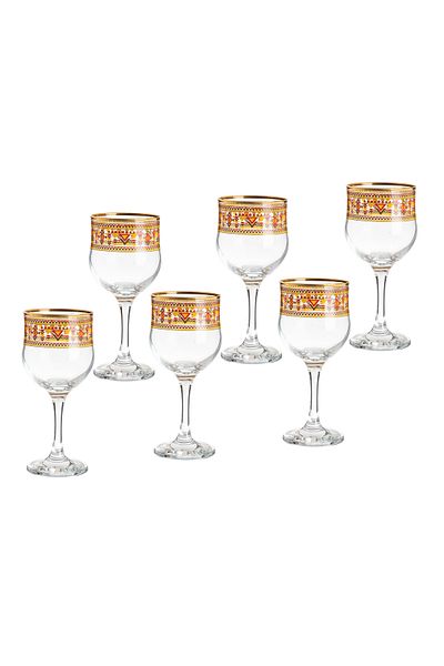 Dania A set of juice glasses made of pure Turkish glass with a beautiful and elegant traditional engraving. Capacity: 210 ml.