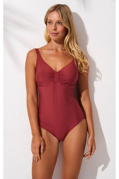 Pierre Cardin New Season Thin Strap Gathered Swimsuit 2025 Summer Season 241123