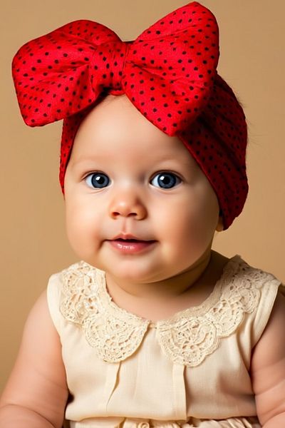 Bebekino Baby Girl Bow Bonnet Polka Dot