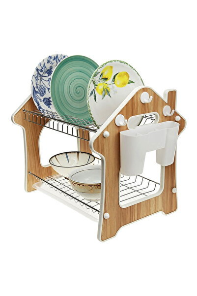 Sweet Home رف تجفيف الأطباق مع صينية تنقيط قابلة للإزالة، رف تجفيف أطباق مقاوم للصدأ مع حامل أدوات مائدة قابل للإزالة