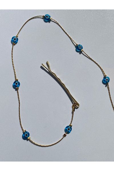 kurukafagift Hair Accessory Evil Eye Beaded Summer Hair Ornament Buckle Wire