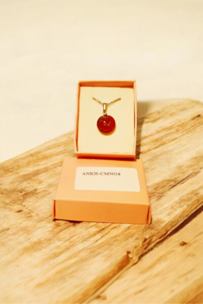 Tasarım ANKHERA Cam Kolye – Kırmızı Işıltı (El Yapımı)