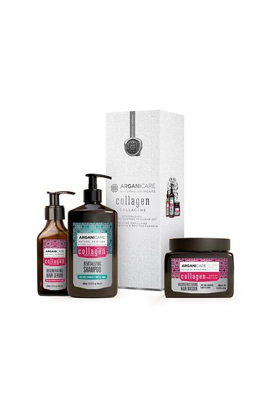Arganicare Set trio cu colagen, pentru revitalizarea și restructurarea părului, Arganicare, 1000 ml