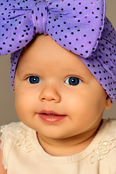 Bebekino قبعة على شكل فيونكة للفتيات الصغيرات منقطة