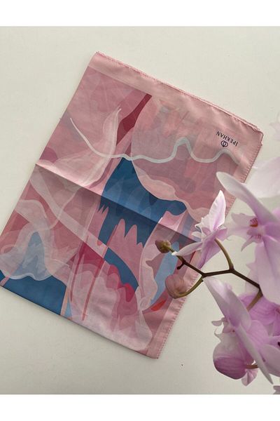 İpekhan Rainbow Pattern Thin Cotton Shawl