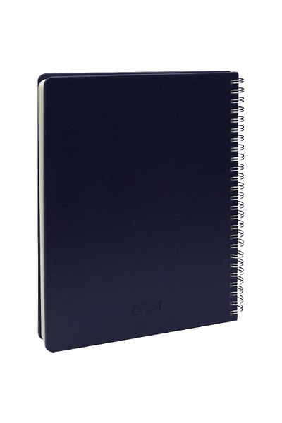 Roco Leatherette Notebook – 16.3 x 21.5 cm, 80 Sheets, Lined, Navy Blue