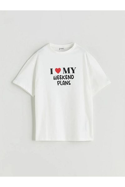 LC Waikiki Lcw Kids Ecru Crew Neck Girls T-Shirt & Leggings