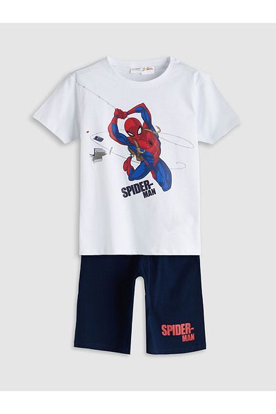 LC Waikiki Crew Neck S Printed Boys Shorts Pajama Set