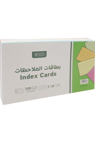 Roco بطاقات فهرسة - ٥ × ٨ بوصة، ألوان متنوعة، فارغة