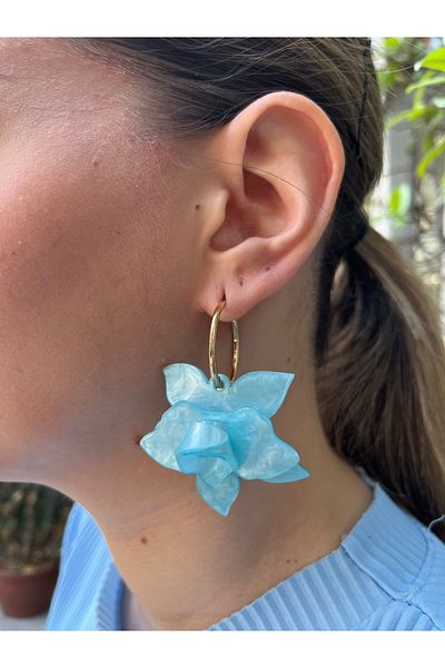 MODA Large Flower Detailed Dangle Women's Earrings with 3 Color Options – Elegant Design