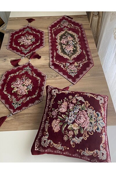 MYHOMEGOBLEN SET DE 5 TAPETE ŞÖNİLLİ ROȘU CLARET