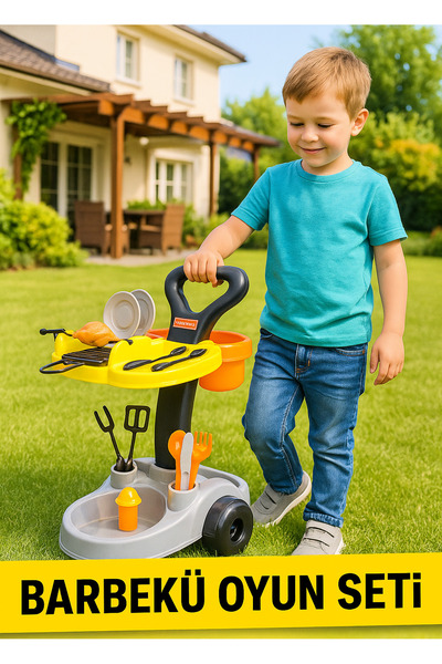 Polesie Mini Şef Barbekü Oyun Seti – Tekerlekli Izgara ve Mutfak Oyuncakları
