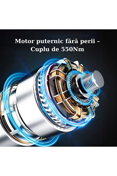 GENERAL APF Impact Wrench 550Nm, 2 x 21V, 4.0Ah batteries, Brushless Motor + Magnetic Bracelet + Box