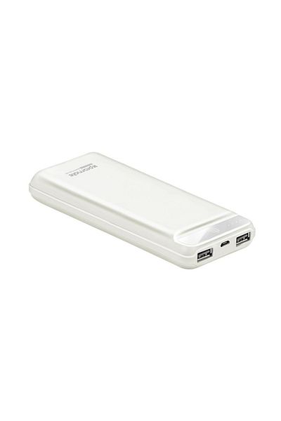 Promate QUANTUM-20 Ultra-Compact 20000mAh High Capacity Power Bank with Dual USB Ports - White