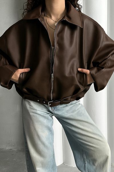 MEECY Wide Sleeve P&B Bomber Jacket