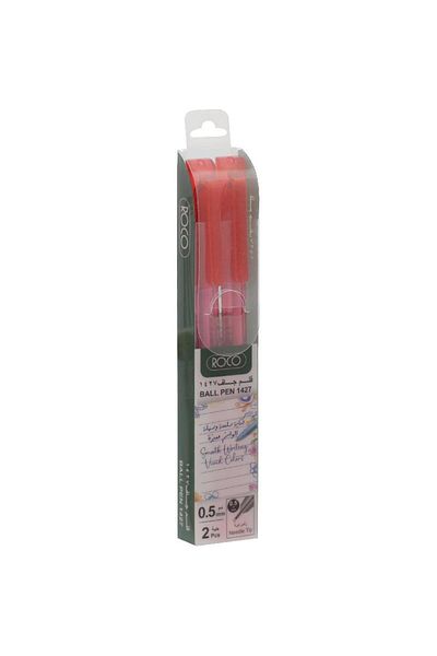 Roco 1427 Dry Ink Ballpoint Pens – Red Ink, 0.5 mm, Pack of 2