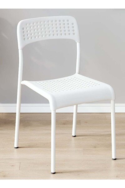 Taimi Dining Chair with Plastic Seat and Metal Legs, Stackable, for Living Ro...